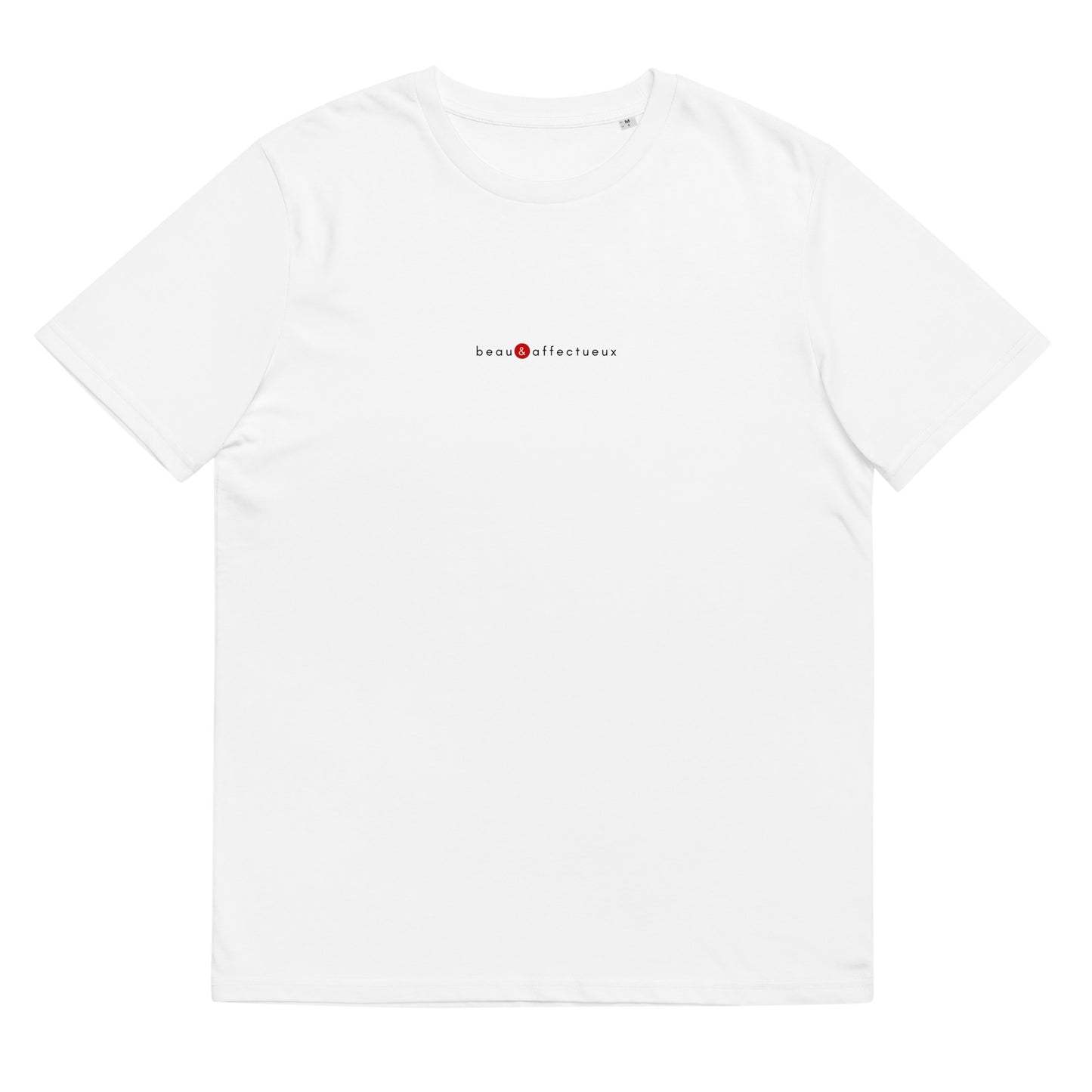 T-shirt blanc original et unique, logo rouge, beau et affectueux de la marque belle et beau