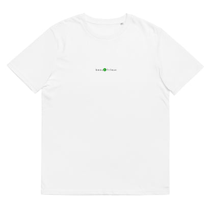 T-shirt blanc de qualité, logo vert, belle et scandaleux de la marque belle et beau
