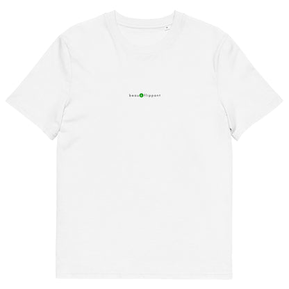 T-shirt blanc personnalisé, logo vert, beau et flippant de la marque belle et beau